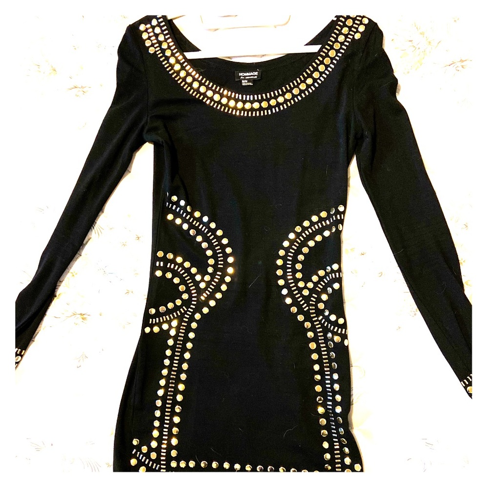 Boutique unique  fitted black dress
